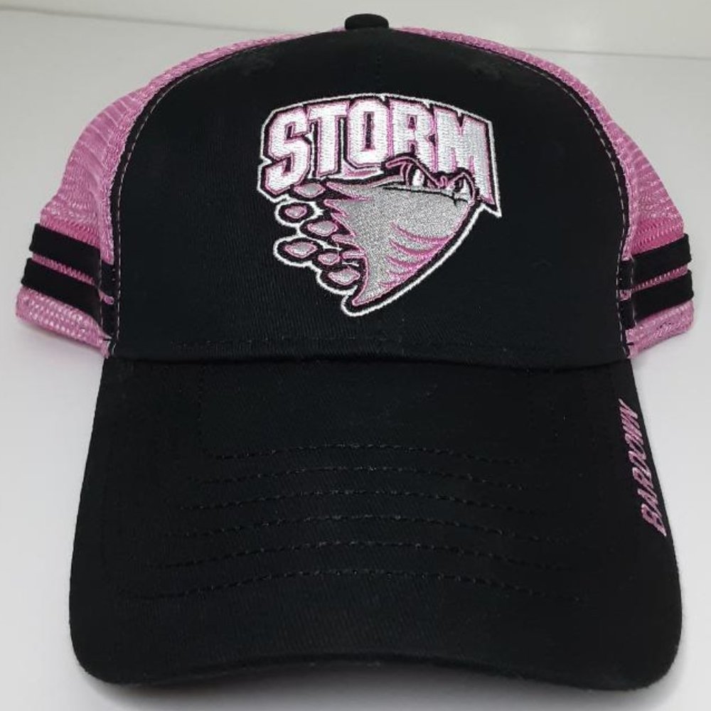 Bar Down OHL Hockey Hat Guelp Storm Women Adjustable Storm Pink Black Local